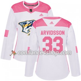 Adidas Maillot de Hockey Nashville Predators Viktor Arvidsson 33 2017-2018 Blanc Rose Fashion Authentic - Femme